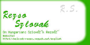 rezso szlovak business card